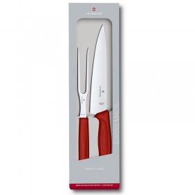 Swiss Classic Carving Set 2 τμχ Σε Συσκευασία Δώρου - Κόκκινες Λαβές